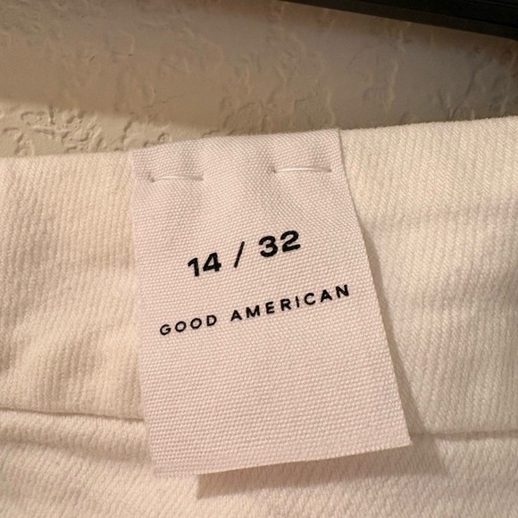 Good American white good waist cropped palazzo jeans size 14 NWT - Picture 9 of 10